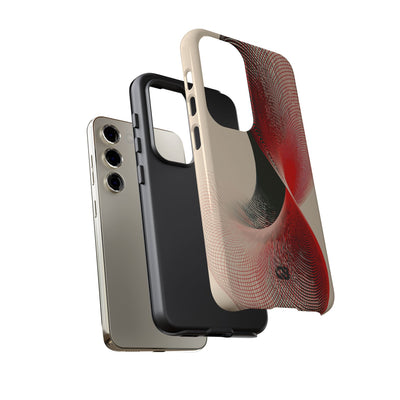 Red Tough Phone Case for Samsung - Crimson Grid Vortex