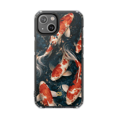 Imperial Nishikigoi · Clear Impact Magnetic Phone Case for iPhone ·  Blue