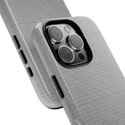 Grey Tough Phone Case for iPhone - Chrome Mesh Warp