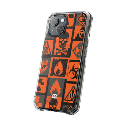 Urban Hazard · Clear Impact Magnetic Phone Case for iPhone · Orange