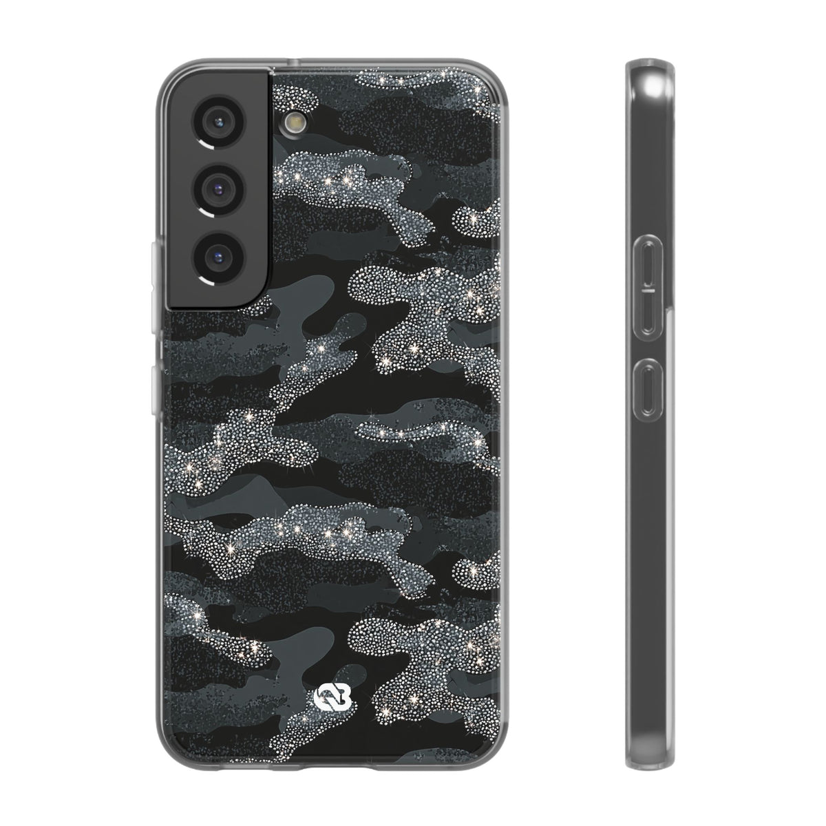 Glitter Shadow Camo · Lite Phone Case for Samsung · Black