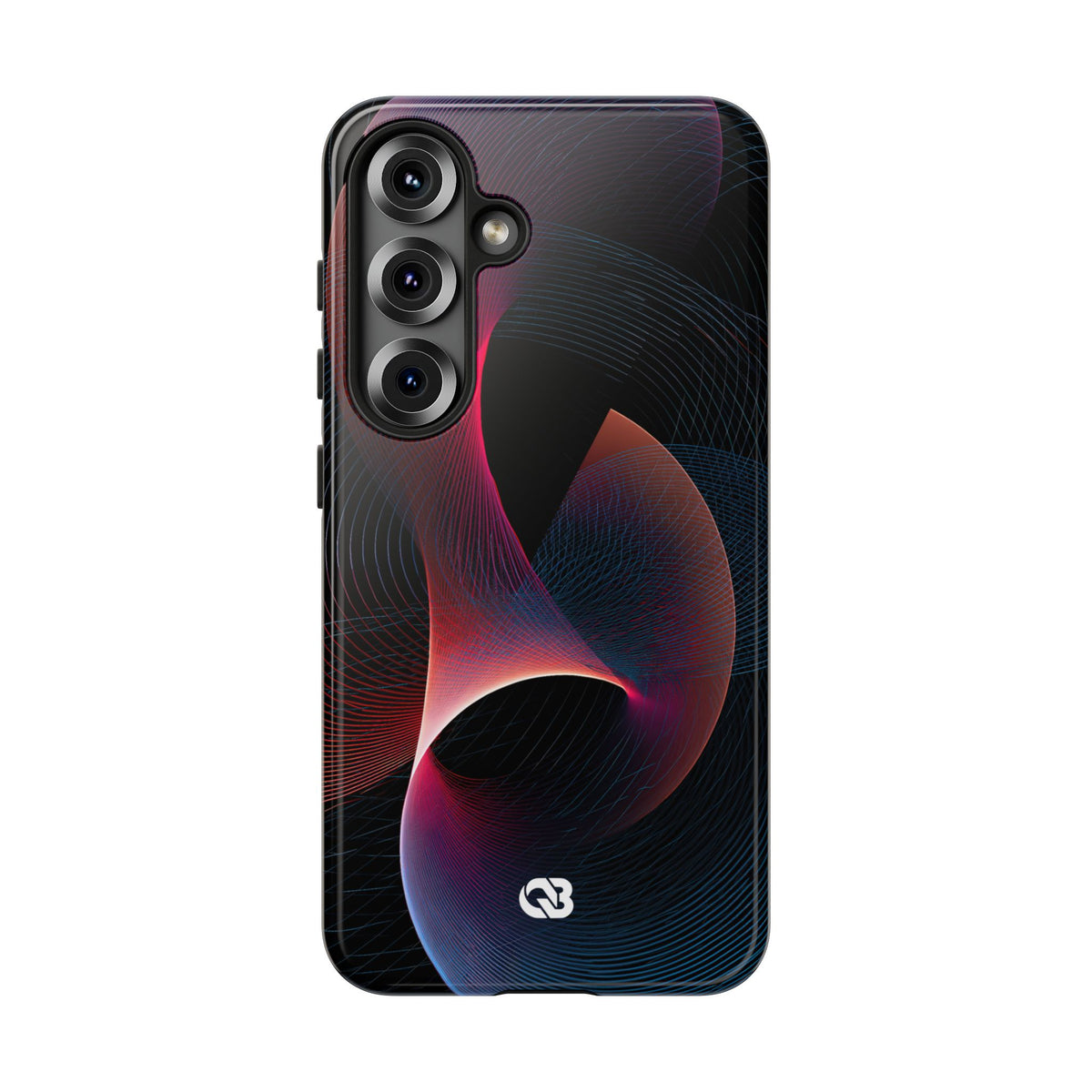 Black Tough Phone Case for Samsung - Cobalt Crimson Flux