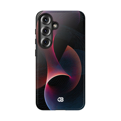 Black Tough Phone Case for Samsung - Cobalt Crimson Flux