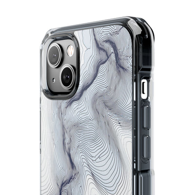 White Impact MagSafe Phone Case for iPhone - Nordic Ridge Topo