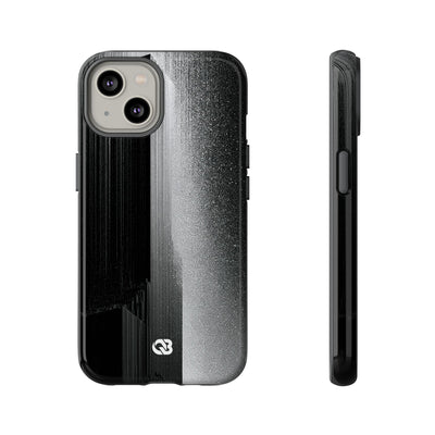 Black Tough Phone Case for iPhone - Brutalist Pixel Monolith