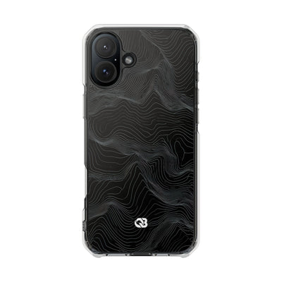 Obsidian Contour Elevation · Clear Impact Magnetic Phone Case for iPhone · Black