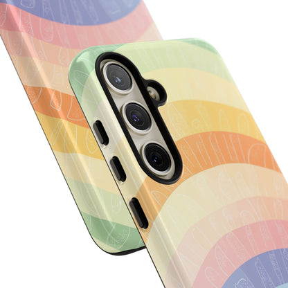Pastell Regenbogen Bänder Samsung S24 Plus Case - Tough