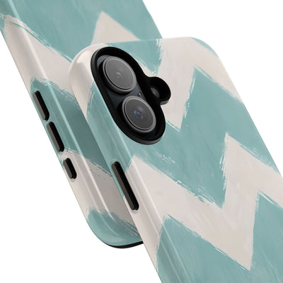 Teal Painted Chevron · Tough Phone Case for iPhone