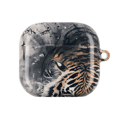 Fierce Ink Tiger · Hard Case for AirPods & AirPods Pro · Beige