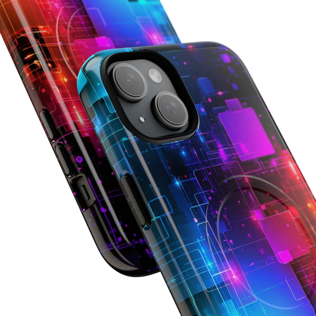 Spectral Circuit Grid · Tough 2.0 Magnetic Phone Case for iPhone · Black
