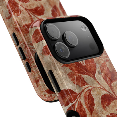 Terracotta Botanical Fresco · Tough 2.0 Magnetic Phone Case for iPhone · Red