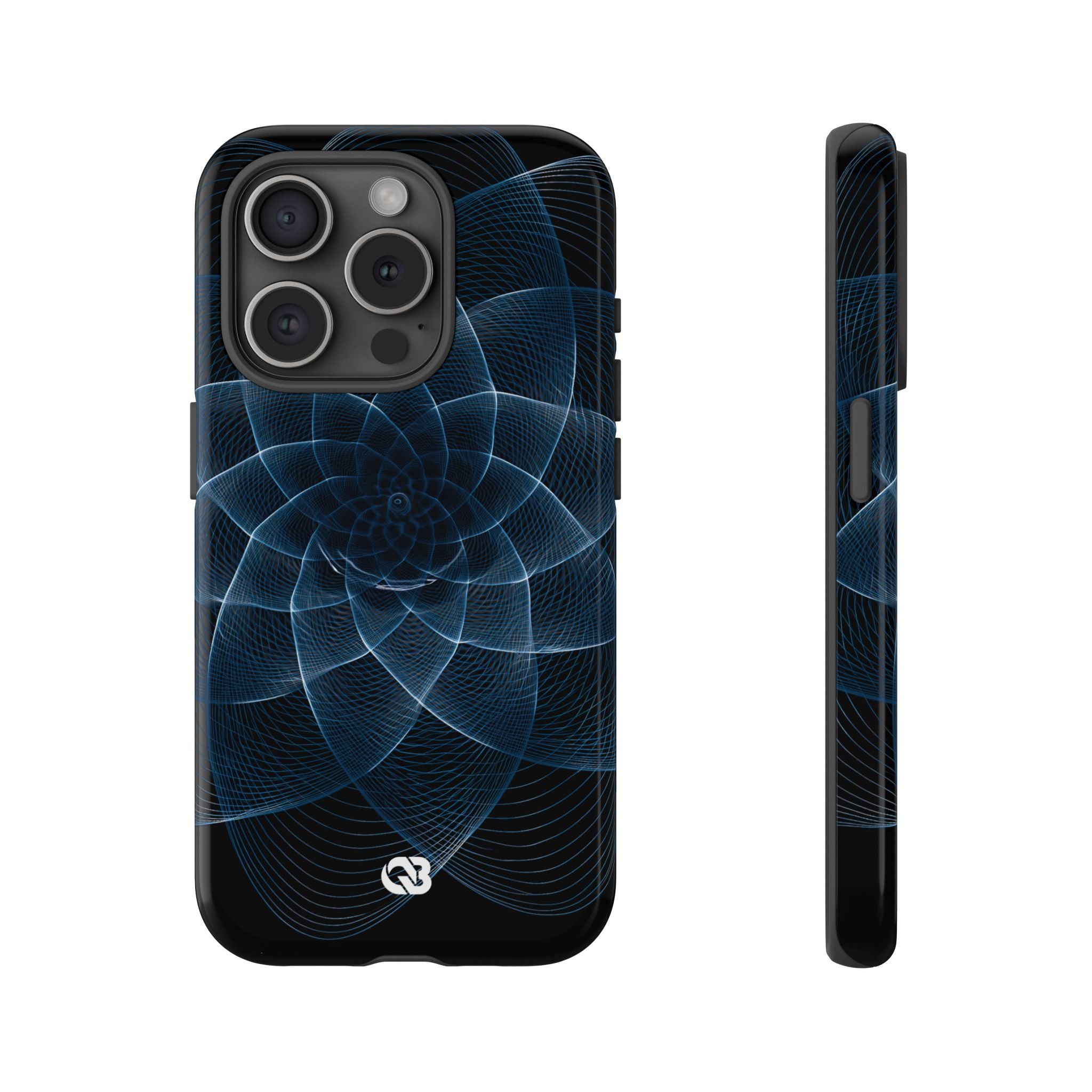 Blue Tough Phone Case for iPhone - Cobalt Geometric Bloom
