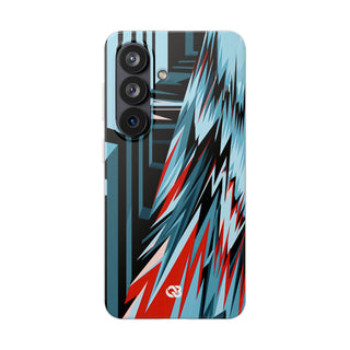 Blue Lite Phone Case for Samsung - Glitch Peak Cyan
