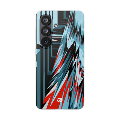 Blue Lite Phone Case for Samsung - Glitch Peak Cyan