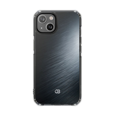 Grey Impact MagSafe Phone Case for iPhone - Charcoal Brushed Steel