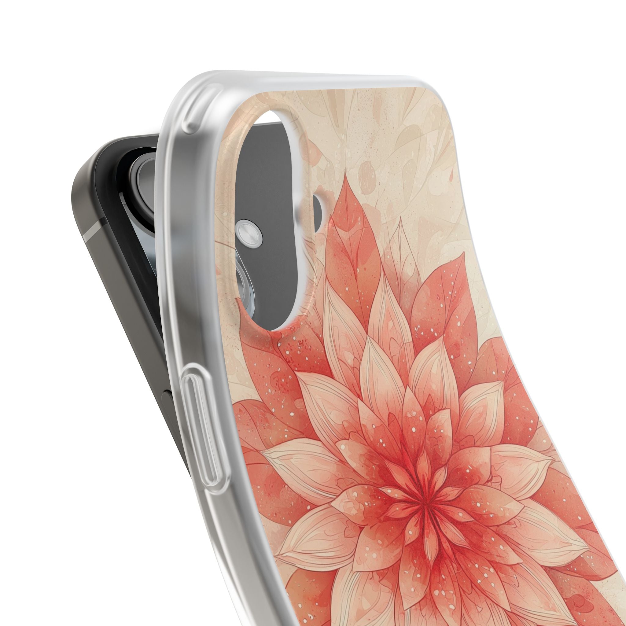 Coral Layered Bloom · Soft Phone Case for iPhone