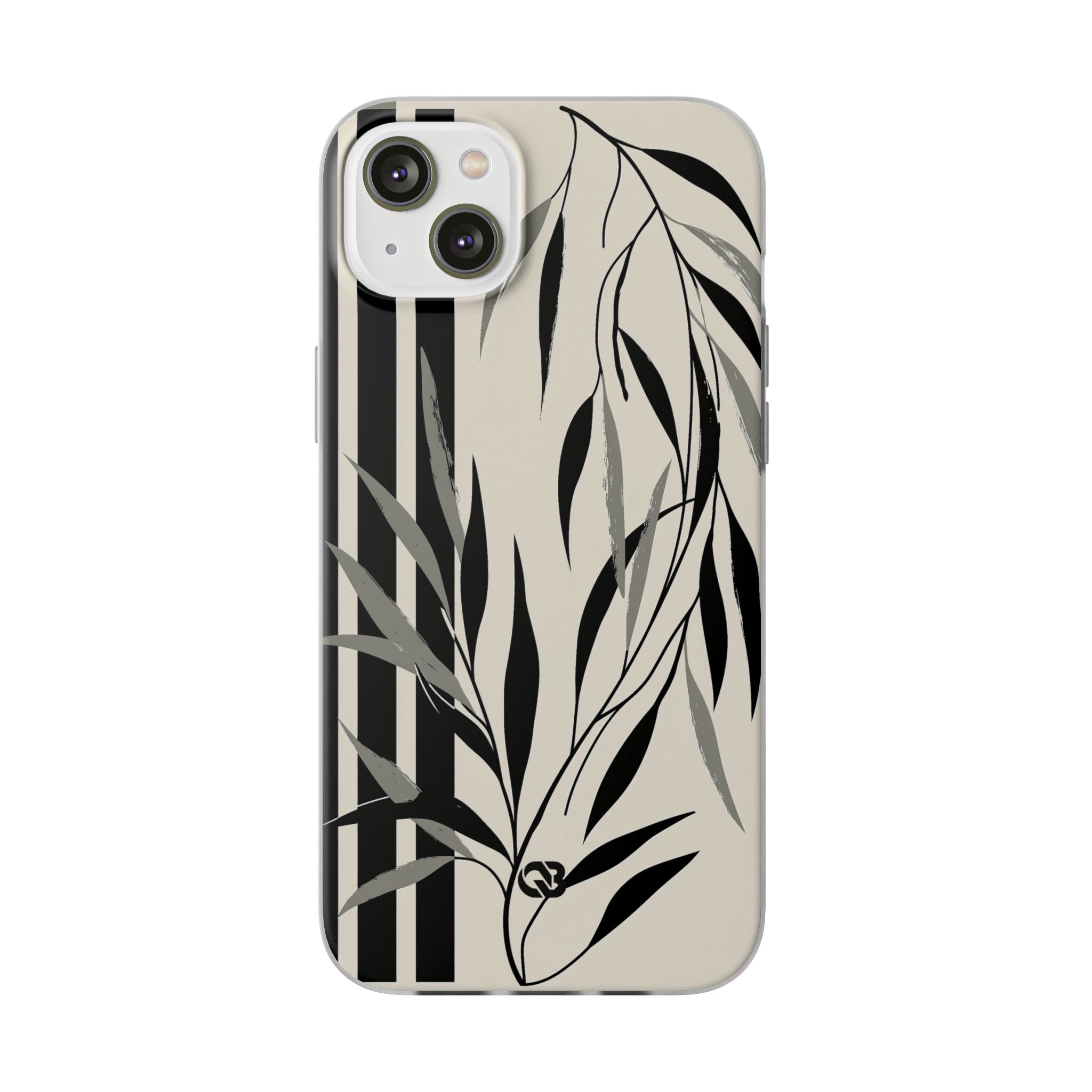 Beige Lite Phone Case for iPhone - Soot Leaf Sketch