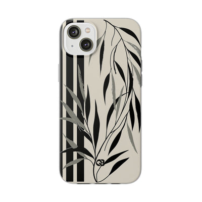 Beige Lite Phone Case for iPhone - Soot Leaf Sketch