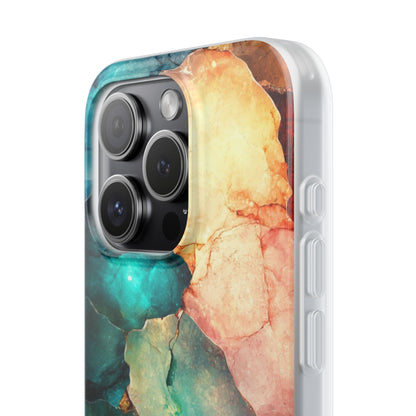 Teal Mosaic Veins iPhone 15 Pro Case - Soft