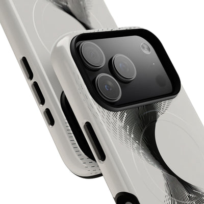 White Tough 2.0 Magsafe Phone Case for iPhone - Linear Torsion Grid