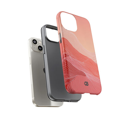 Red Tough Phone Case for iPhone - Crimson Ridge Contour