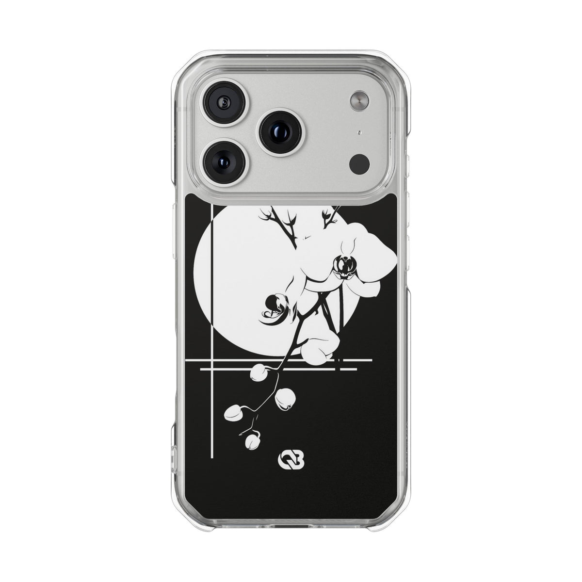 Nocturne Orchid Bloom · Clear Impact Magnetic Phone Case for iPhone ·  Black