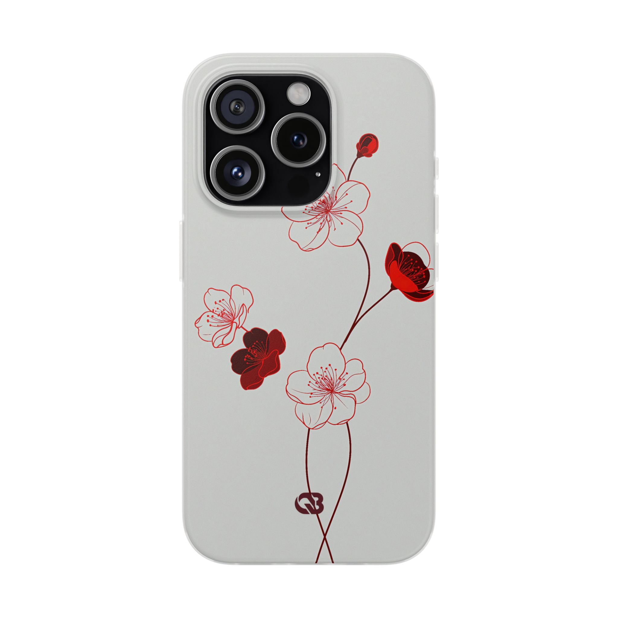 Red Lite Phone Case for iPhone - Kyoto Ember Bloom