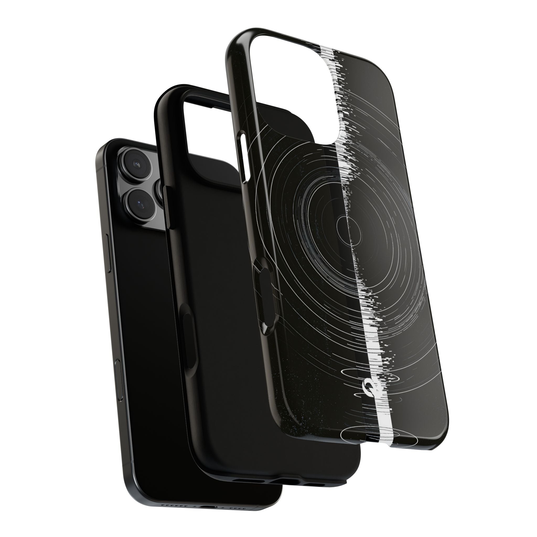 Black Tough Phone Case for iPhone - Obsidian Orbital Signal