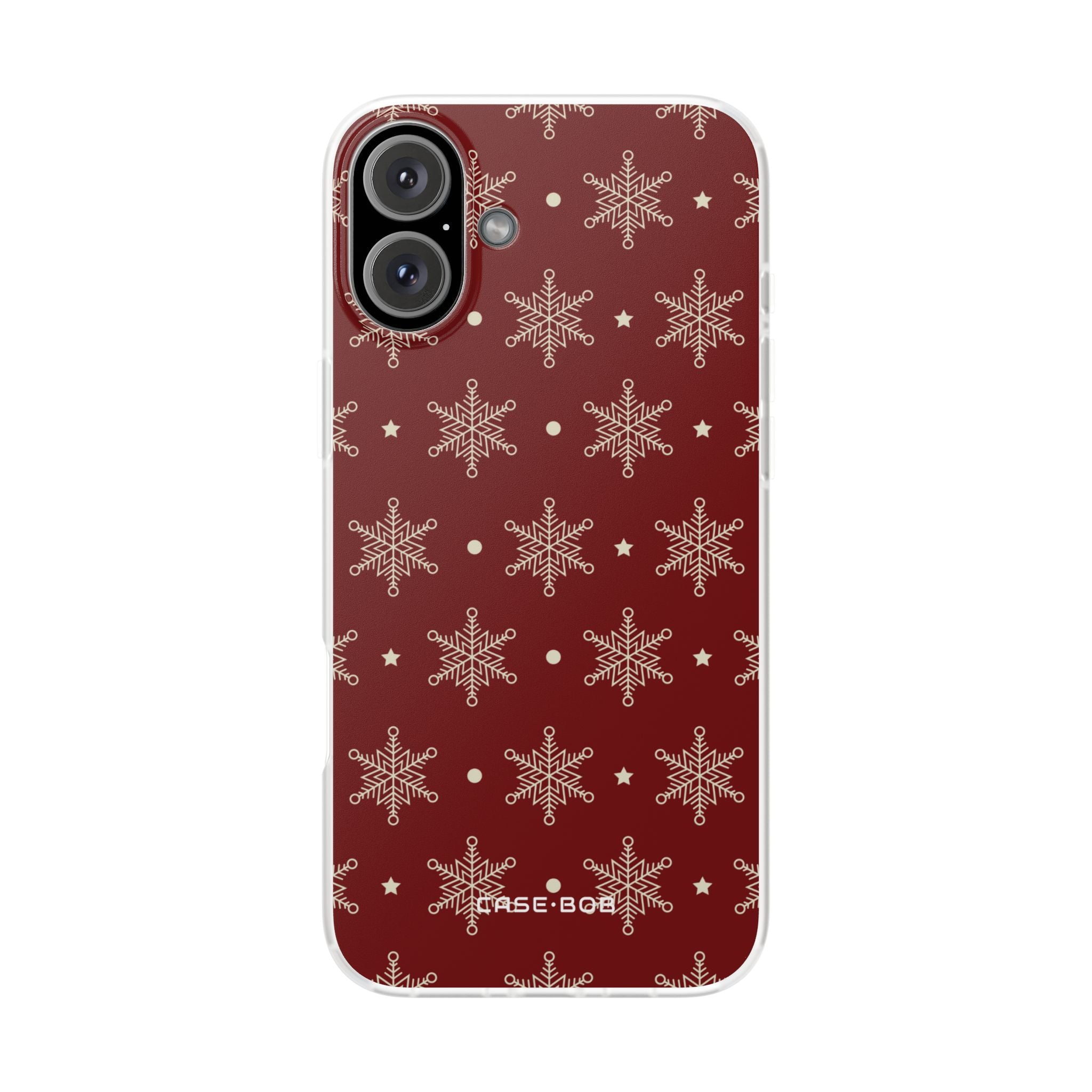 Creme Schneeflocke Crimson iPhone 16 Plus Case - Soft