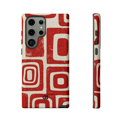 Vermilion Block Motif · Tough Phone Case for Samsung · Red