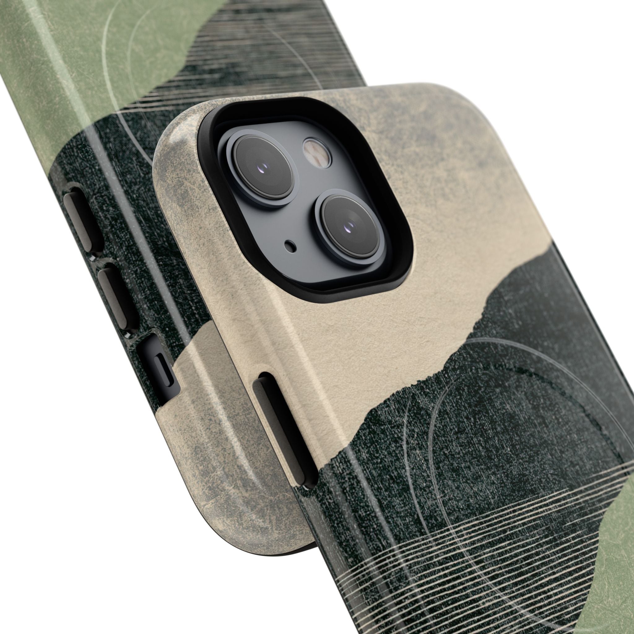 Green Tough 2.0 Magsafe Phone Case for iPhone - Moss Ridge Grain