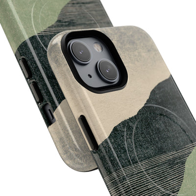 Green Tough 2.0 Magsafe Phone Case for iPhone - Moss Ridge Grain