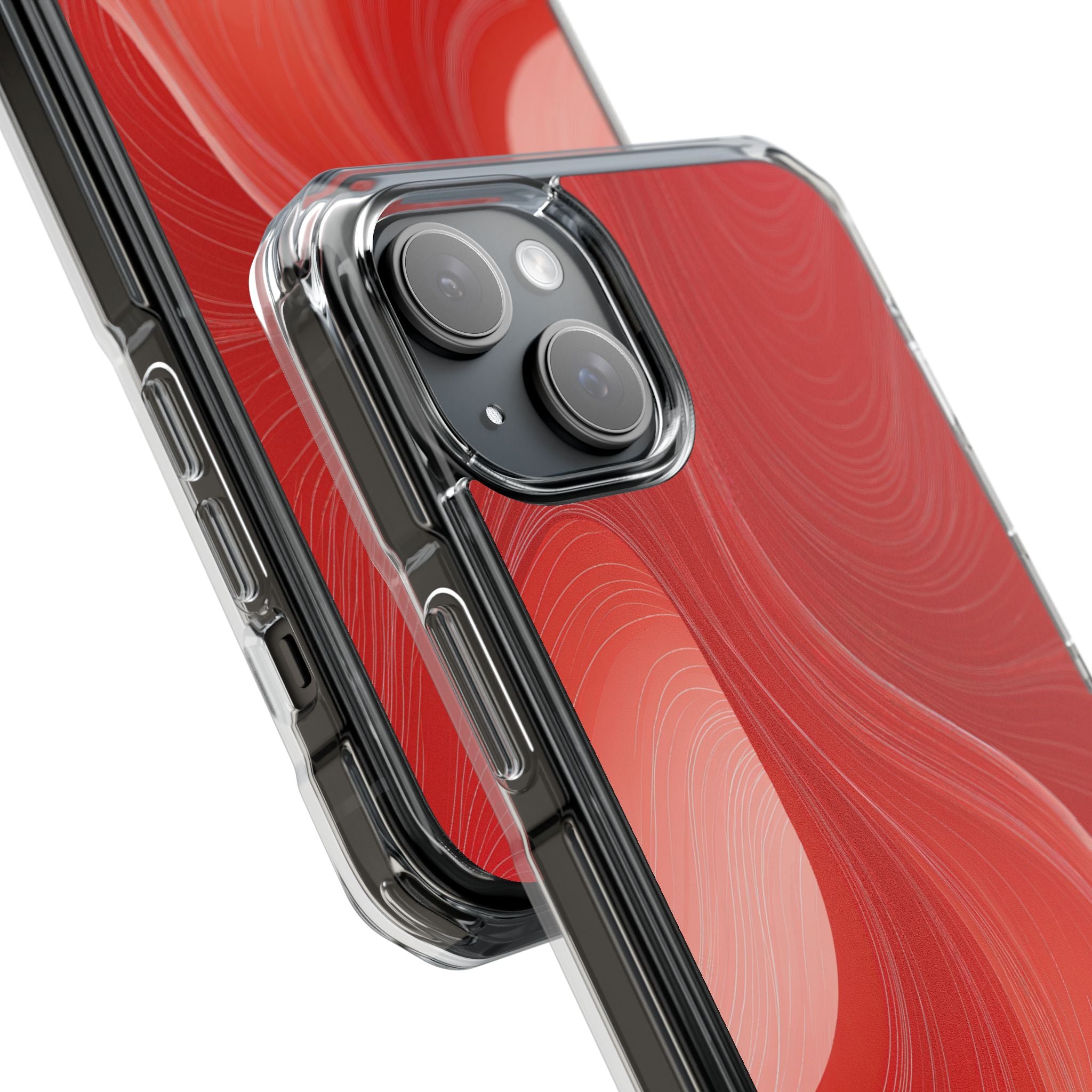 Red Impact MagSafe Phone Case for iPhone - Crimson Silk Strands