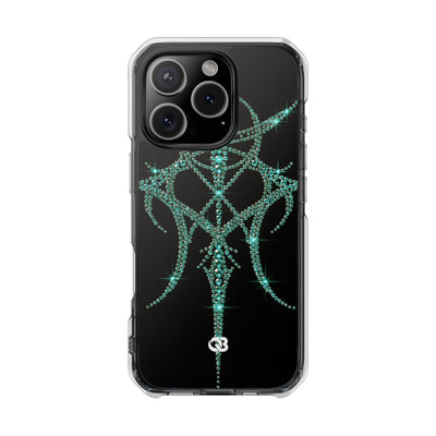 Teal Cyber Sigil · Clear Impact Magnetic Phone Case for iPhone · Teal