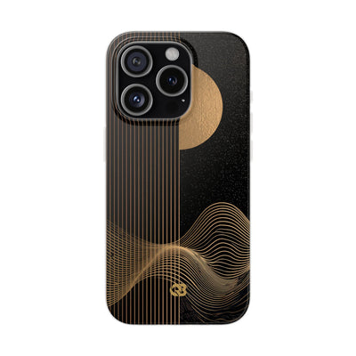 Gold Lite Phone Case for iPhone - Gilded Obsidian Dunes