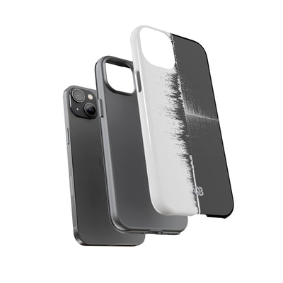 Black Tough Phone Case for iPhone - Static Signal Split
