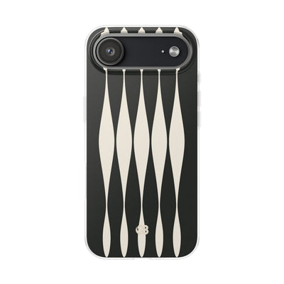 Black Lite Phone Case for iPhone - Ivory Spindle Grid