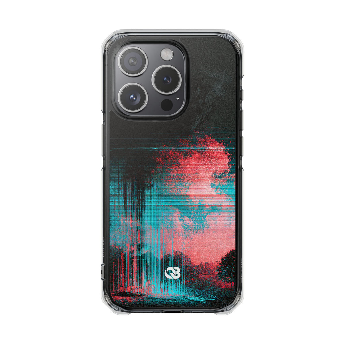 Digital Signal Drift · Clear Impact Magnetic Phone Case for iPhone · Black