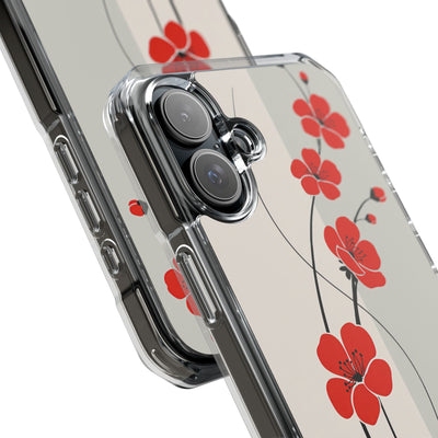 Red Impact MagSafe Phone Case for iPhone - Crimson Plum Ink