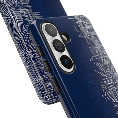 Blue Tough Phone Case for Samsung - Cobalt Circuit Logic