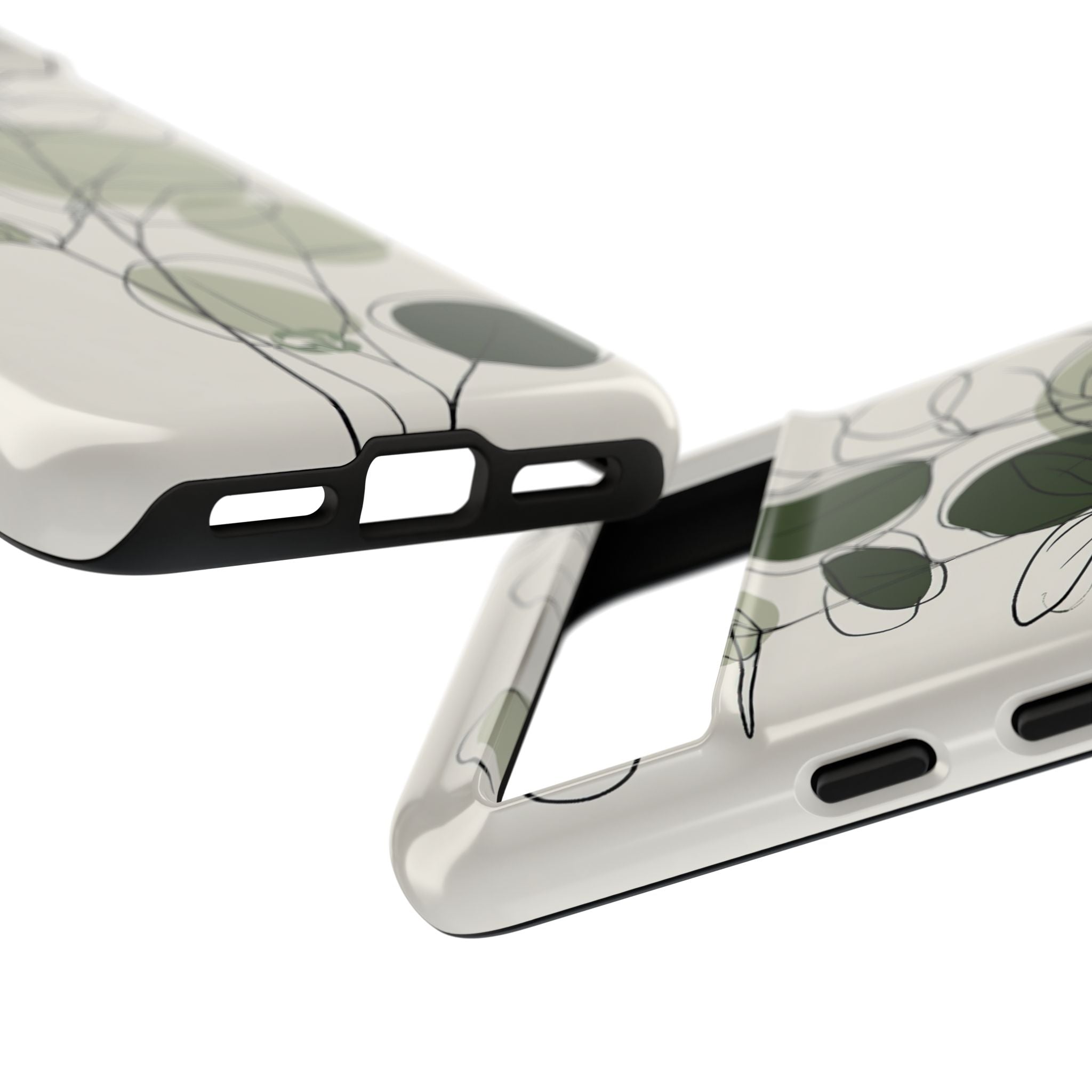 Green Tough Phone Case for Google Pixel - Muted Eucalyptus Sketch