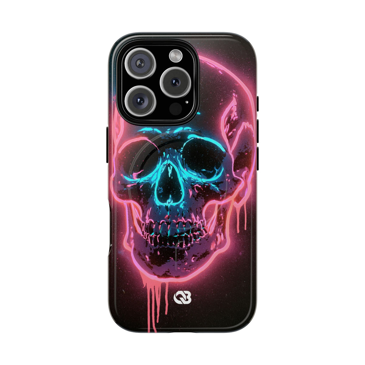 Neon Drip Skull · Tough 2.0 Magnetic Phone Case for iPhone · Black