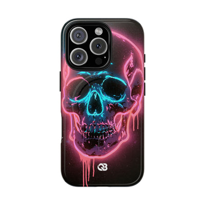 Neon Drip Skull · Tough 2.0 Magnetic Phone Case for iPhone · Black