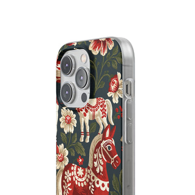 Nordic Dala Meadow · Lite Phone Case for iPhone ·  Red
