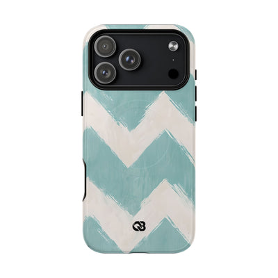 Teal Painted Chevron · Tough+ Phone Case for iPhone · Magsafe