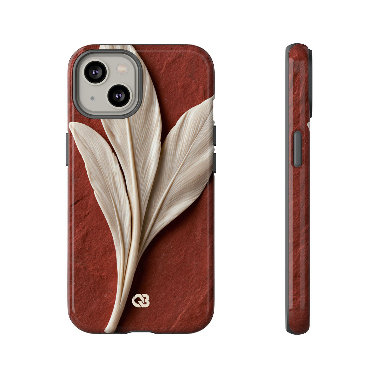 Carved Ivory Plume · Tough Phone Case for iPhone · Red