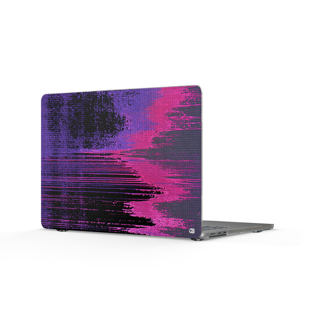 Neon Signal Shift · Clear Hard Case for MacBook · Purple