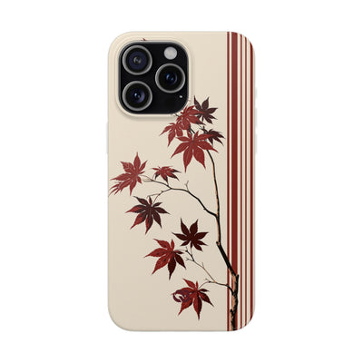 Red Lite Phone Case for iPhone - Crimson Momiji Stripe