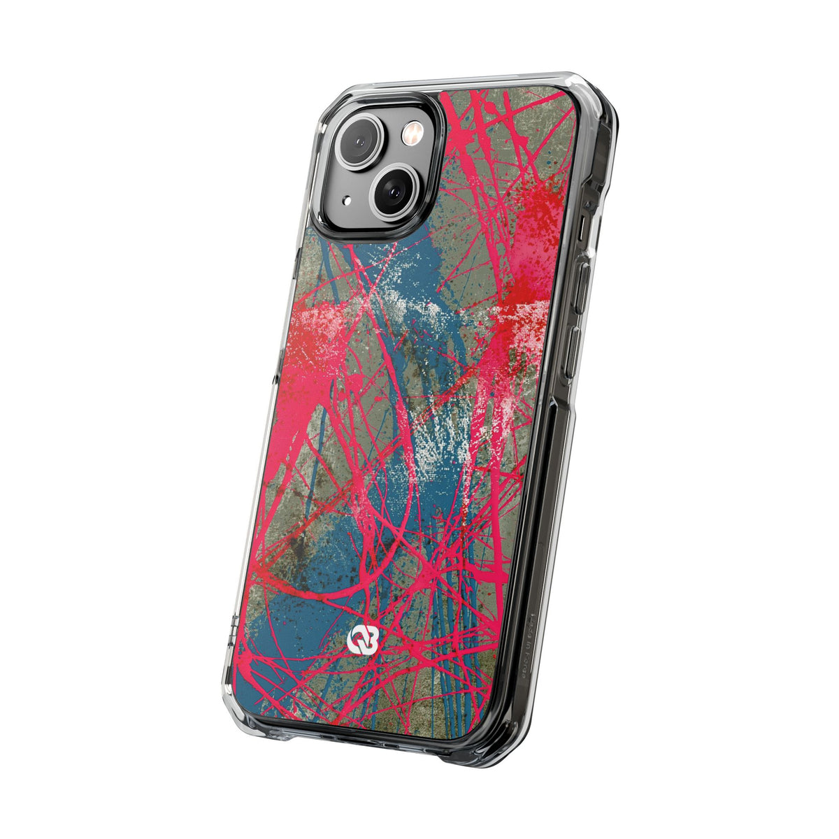 Neon Static Drip · Clear Impact Magnetic Phone Case for iPhone · Pink