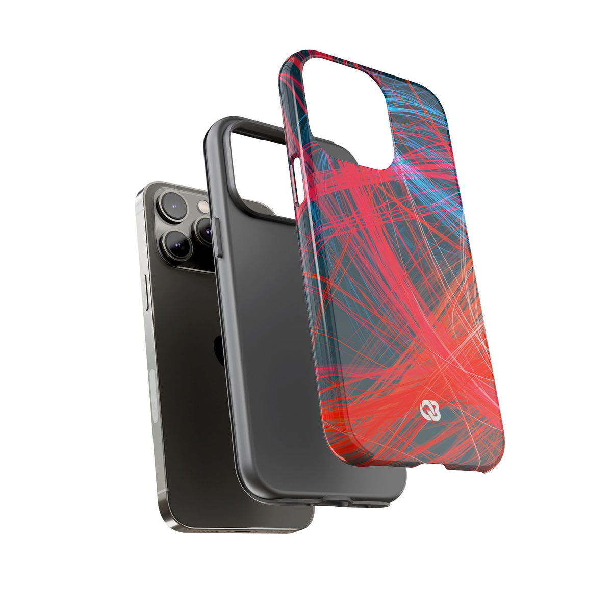 Neon Fiber Stream · Tough Phone Case for iPhone · Red